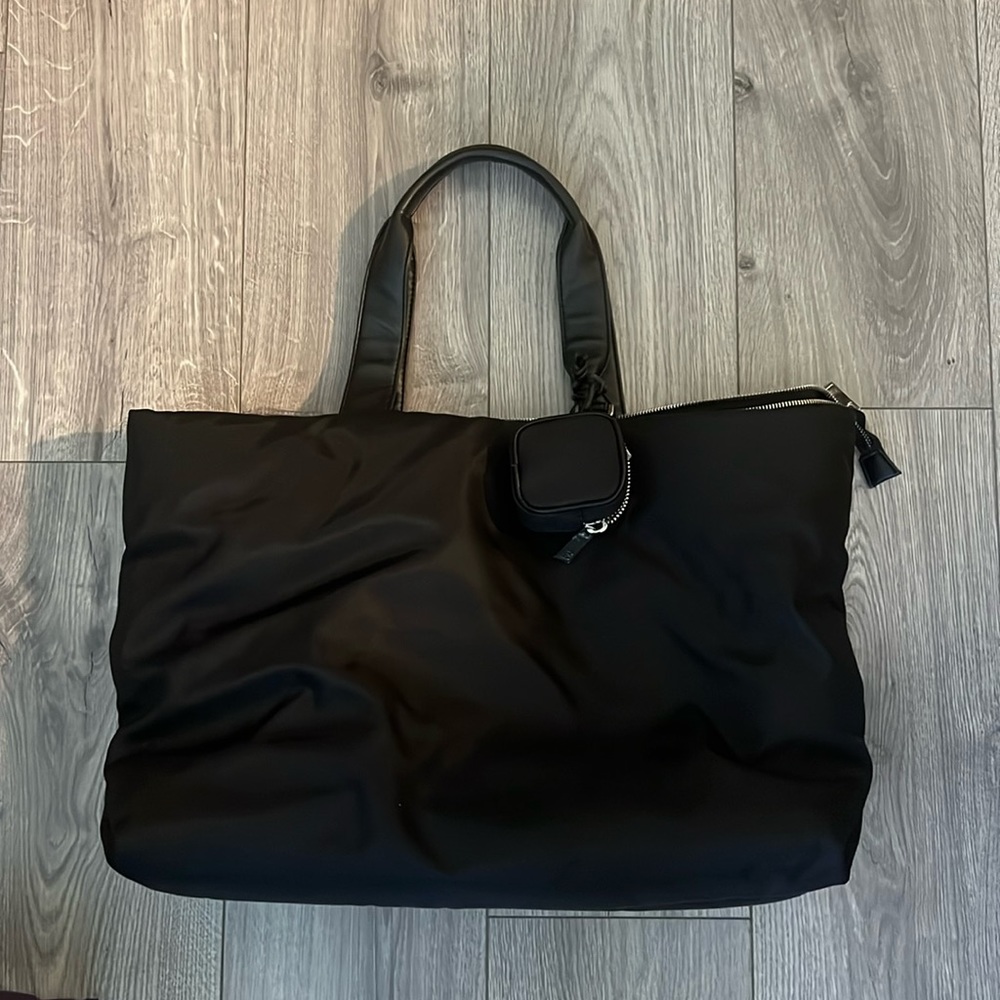 New never used topshop nylon weekender bag oversized tote bag black